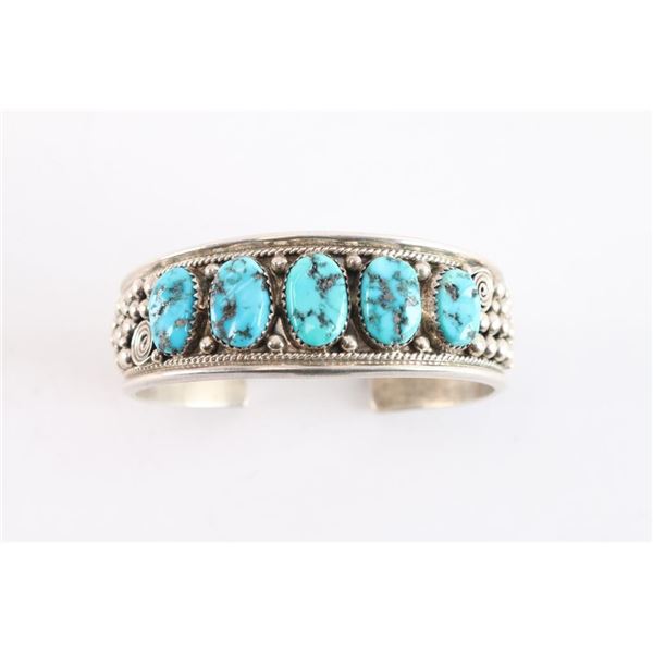 Ladies Navajo 5 Stone Cuff.