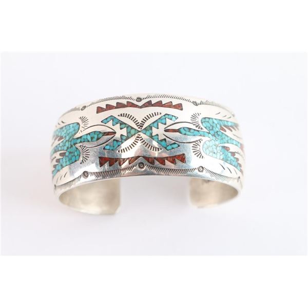 Hopi Inlaid Cuff w/ Thunderbirds.