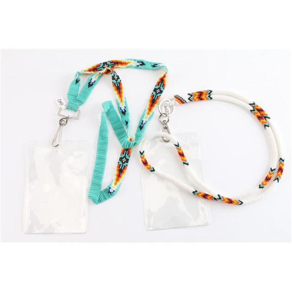 Lot of 2 Beaded Lanyard Necklaces.