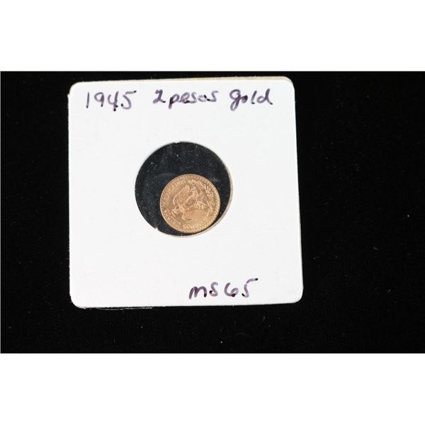 1945 "2 Pesos" Small Gold Coin.