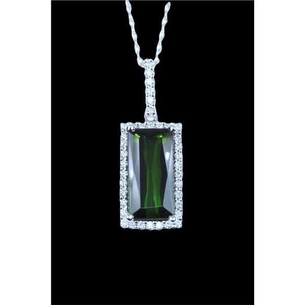Alluring Fine Tourmaline and Diamond Pendant