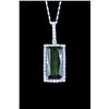 Image 1 : Alluring Fine Tourmaline and Diamond Pendant