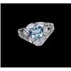 Image 2 : Stylish Trillion Cut Aquamarine and Diamond