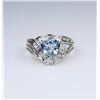 Image 3 : Stylish Trillion Cut Aquamarine and Diamond