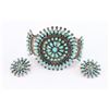 Image 1 : Zuni Pettipoint Turquoise Cluster Cuff.