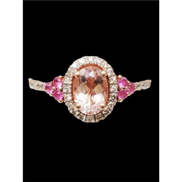 Radiant Morganite, Pink Sapphire