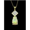 Image 1 : Spectacular Fine Opal and Diamond Pendant