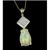 Image 2 : Spectacular Fine Opal and Diamond Pendant