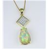 Image 3 : Spectacular Fine Opal and Diamond Pendant