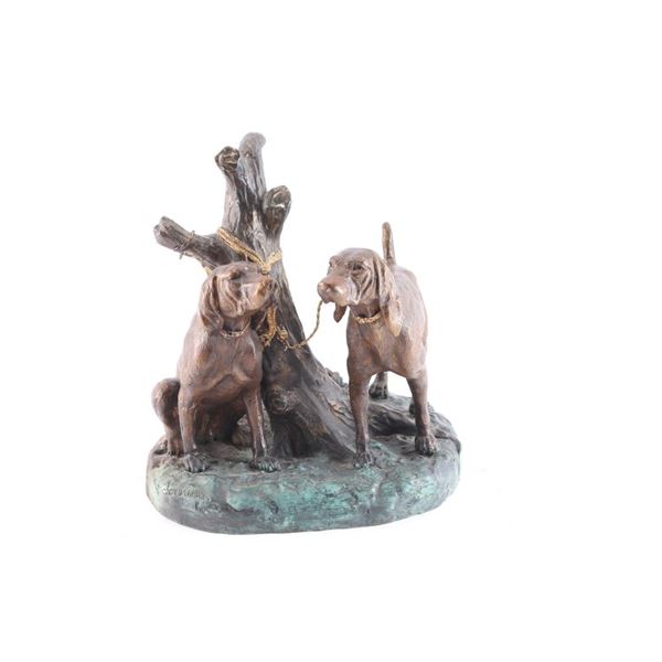 Bronze Statue Of Hound Dogs