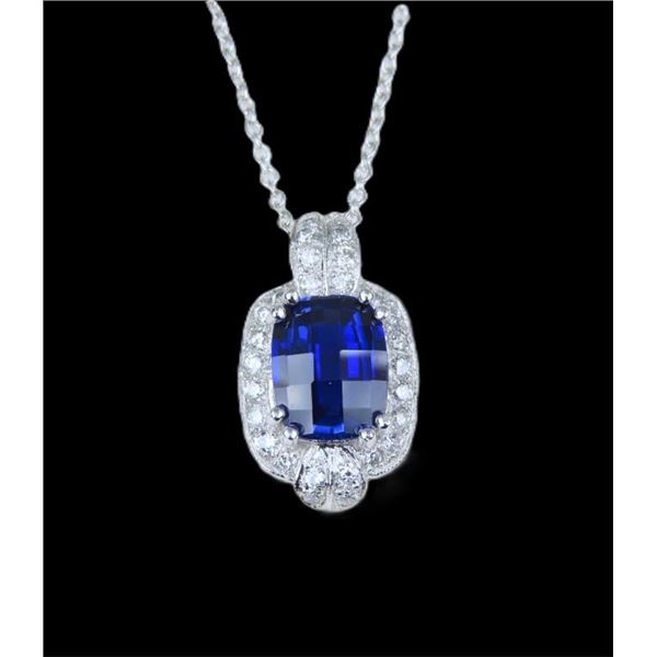 Gorgeous Lab Created Blue Sapphire Pendant