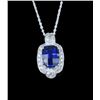 Image 1 : Gorgeous Lab Created Blue Sapphire Pendant