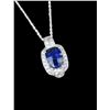 Image 2 : Gorgeous Lab Created Blue Sapphire Pendant