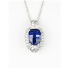 Image 4 : Gorgeous Lab Created Blue Sapphire Pendant