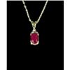Image 1 : Elegant Natural Red Ruby and Diamond Pendant