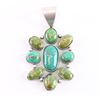 Image 1 : Navajo Turquoise Cluster Pendant