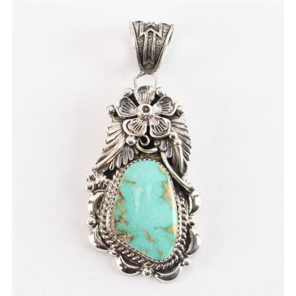 Natural Royston Turquoise Pendant