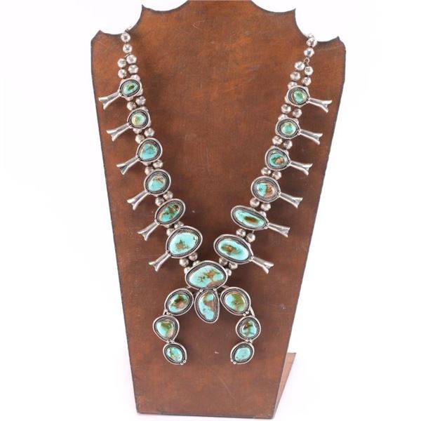 Beautiful Navajo Squash Blossom Necklace.