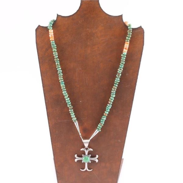 Navajo Turquoise & Coral Necklace