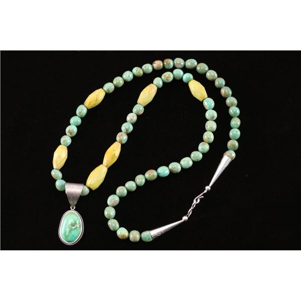 Green Turquoise Beaded Necklace