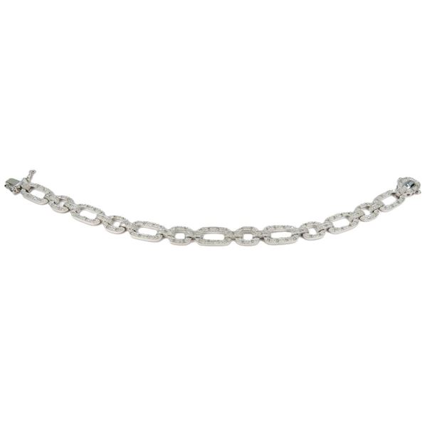 Stylish Sterling Silver and Diamond Link