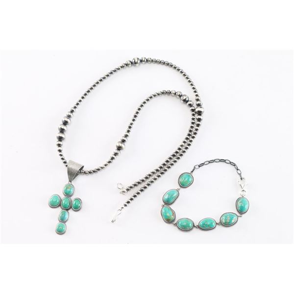 Navajo Necklace & Bracelet Set.