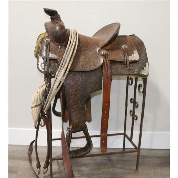 Fancy Acorn Western Saddle.