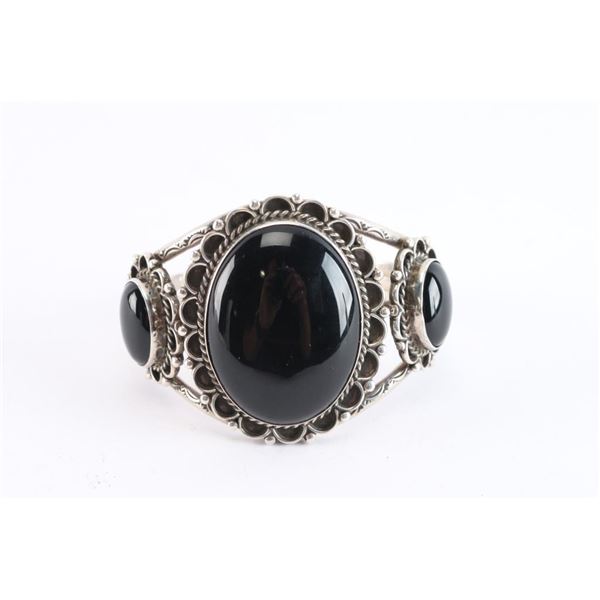 Navajo Jet 3 Stone Cuff.
