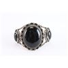 Image 1 : Navajo Jet 3 Stone Cuff.