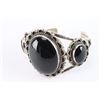 Image 3 : Navajo Jet 3 Stone Cuff.