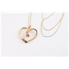 Image 2 : 14K Gold & Ruby Open Heart Necklace.
