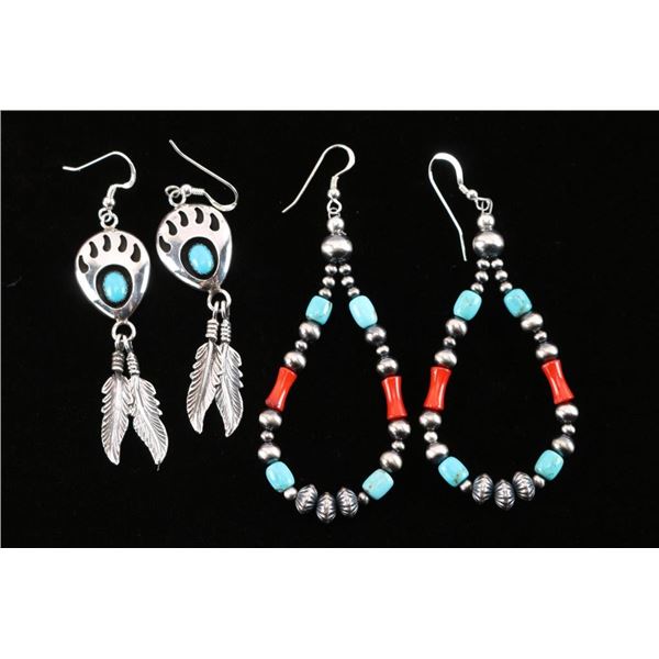 Lot of 2 Pair of Navajo Earrings.