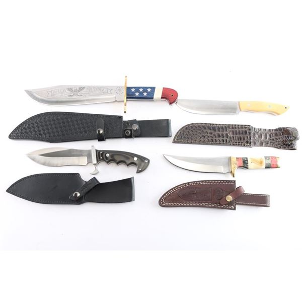 Lot of 4 Sheath Knives.