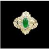 Image 2 : Brilliant Emerald and Diamond Ring.