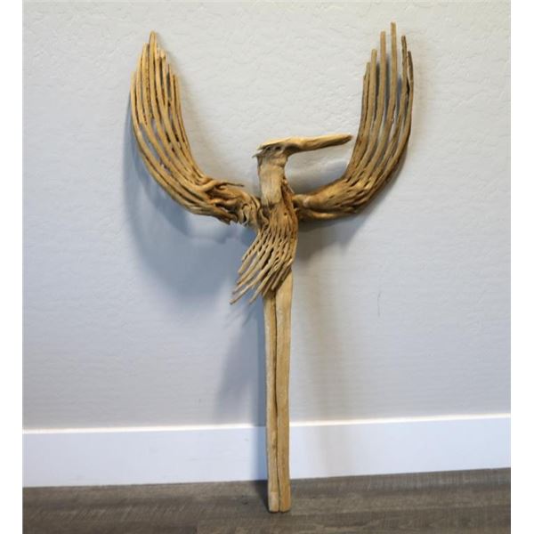 Phoenix Bird Saguaro Rib Sculpture.