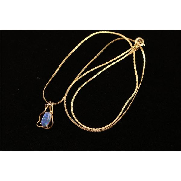 Australian Black Opal Necklace.