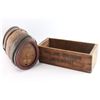 Image 3 : Oval Wine Barrel & Small Ammo Crate Lot