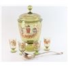 Image 1 : Hand-Blown Glass Punch Bowl & Cups.