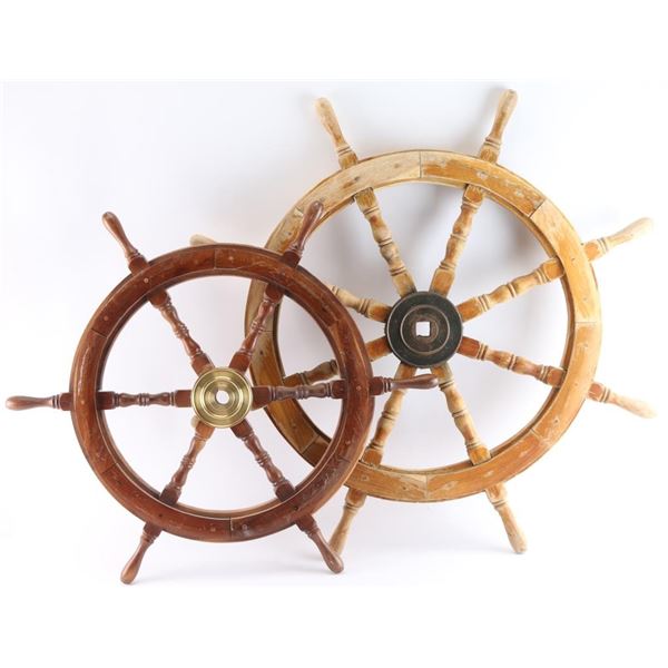 Lot of 2 Vintage Ships' Wheels.