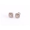 Image 1 : Sterling & Diamond Cushion Cluster Earrings.