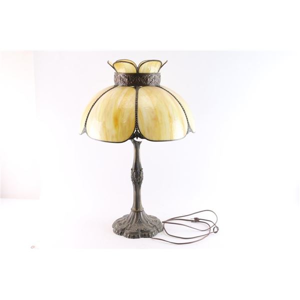 Antique Slag Glass Lamp.
