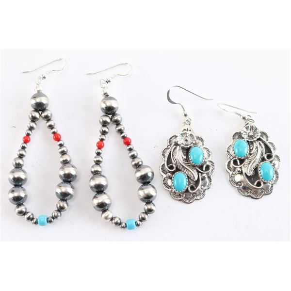 Lot of 2 Pair of Navajo Earrings.