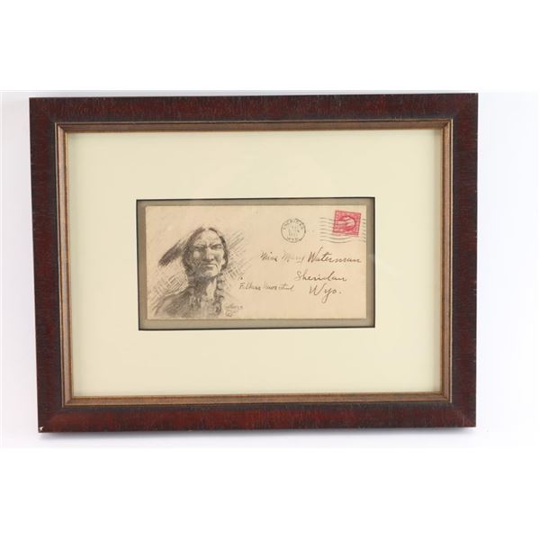 Original Pencil Drawing on Envelope.