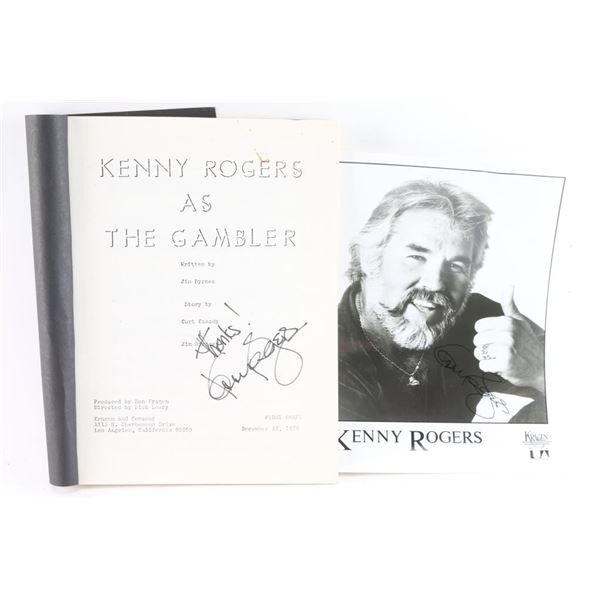 Kenny Roger's Signed Photo & Manuscript.