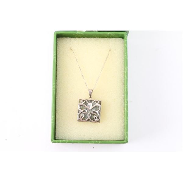 Butterfly Green Stone Pendant.