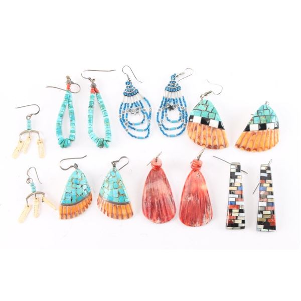 Collection of 7 Native American Earrings.