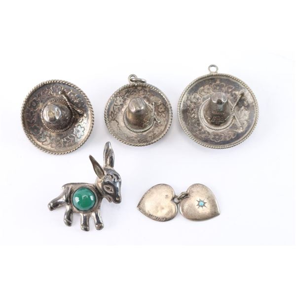 Lot of 6 Mexican Silver Items.