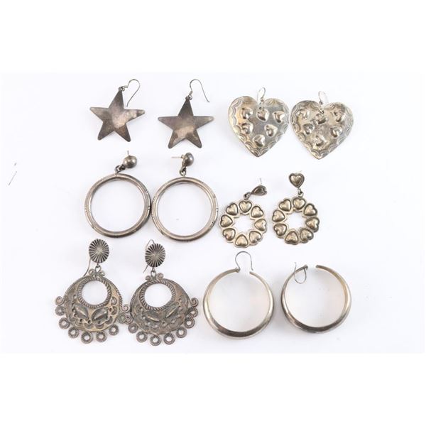 Lot of 6 Sterling Mexican Earrings.