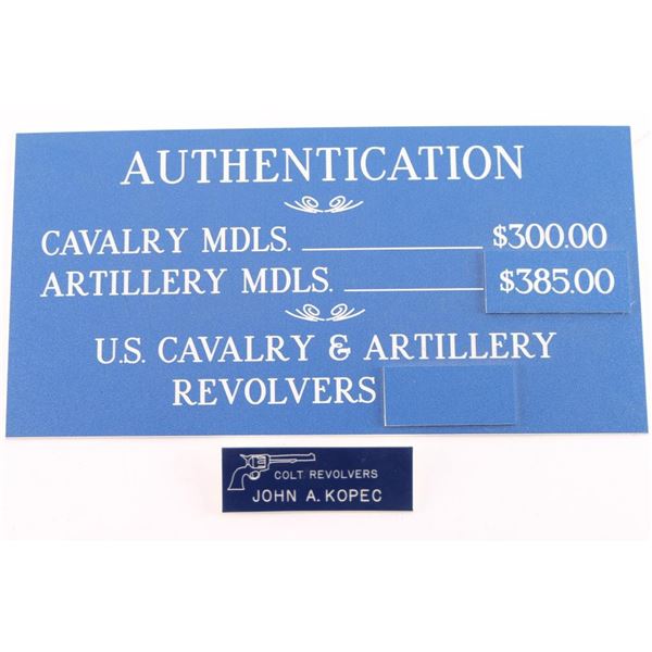 John Kopec's Name Badge & Price Plaque