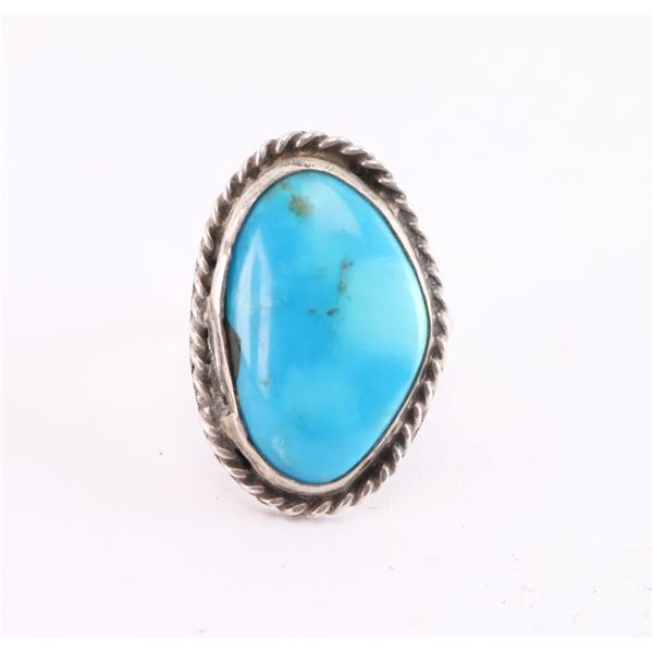 Navajo Sleeping Beauty Turquoise Ring.